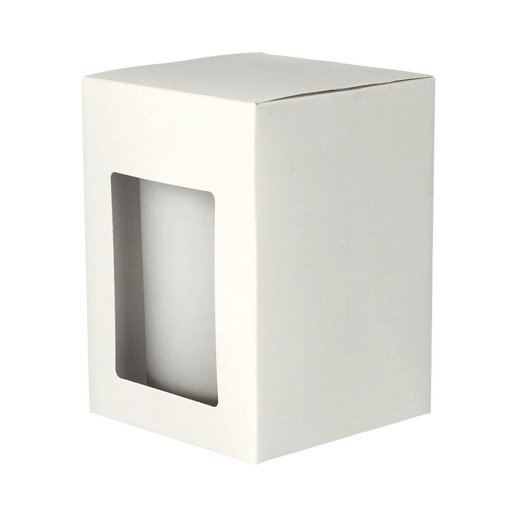 DANU. Knob Lid Candle Box /w Window-White-12 of Large