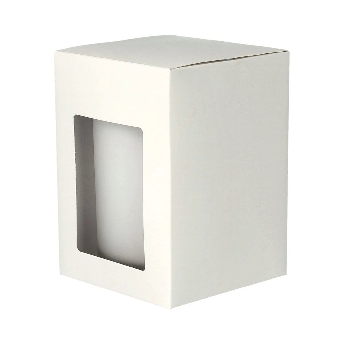 DANU. Knob Lid Candle Box /w Window-White-12 of Large