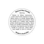 Warning Label-35mm Round-Natural Wax-250 unit