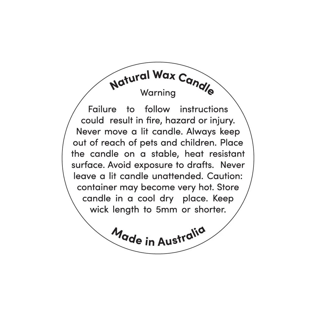 Warning Label-35mm Round-Natural Wax-250 unit