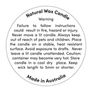 Warning Label-50mm Round-Natural Wax-250 unit