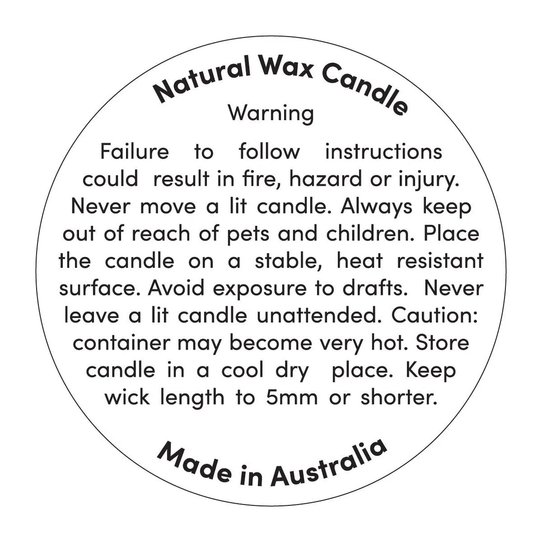 Warning Label-50mm Round-Natural Wax-250 unit