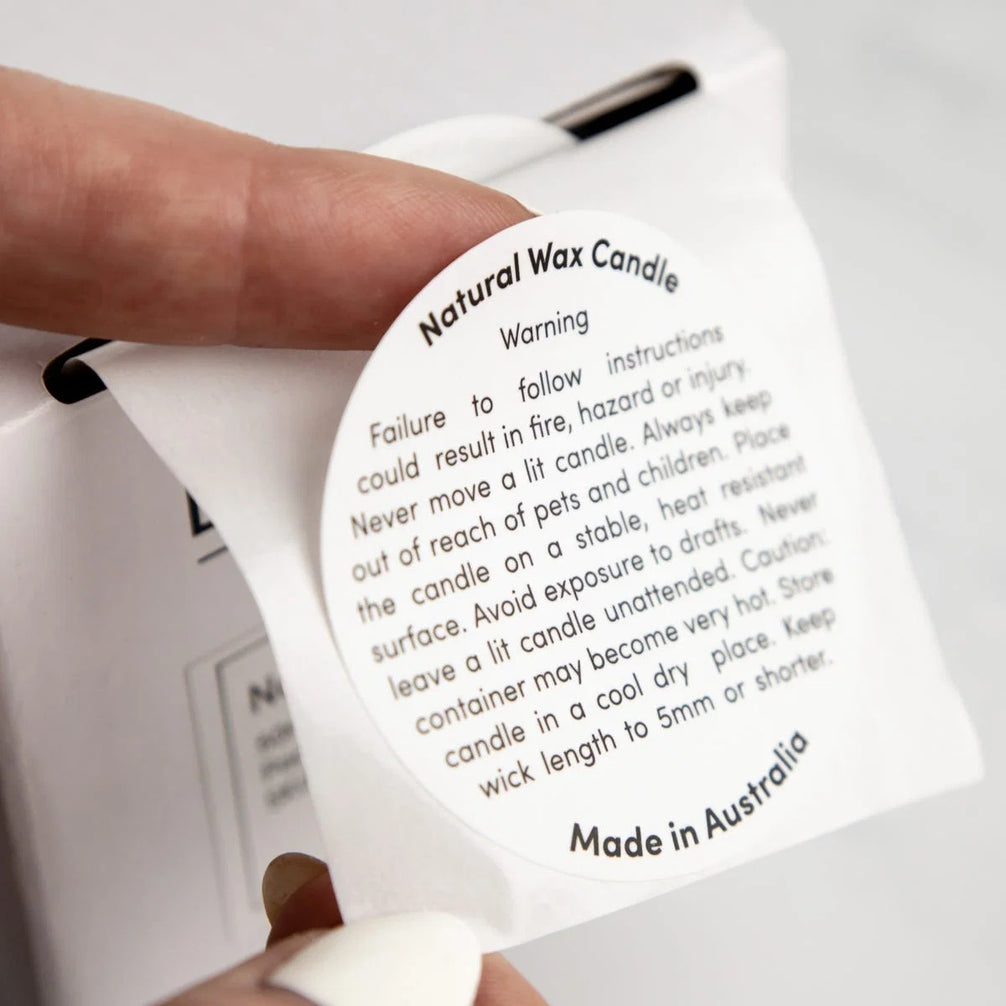 Warning Label-50mm Round-Natural Wax-250 unit