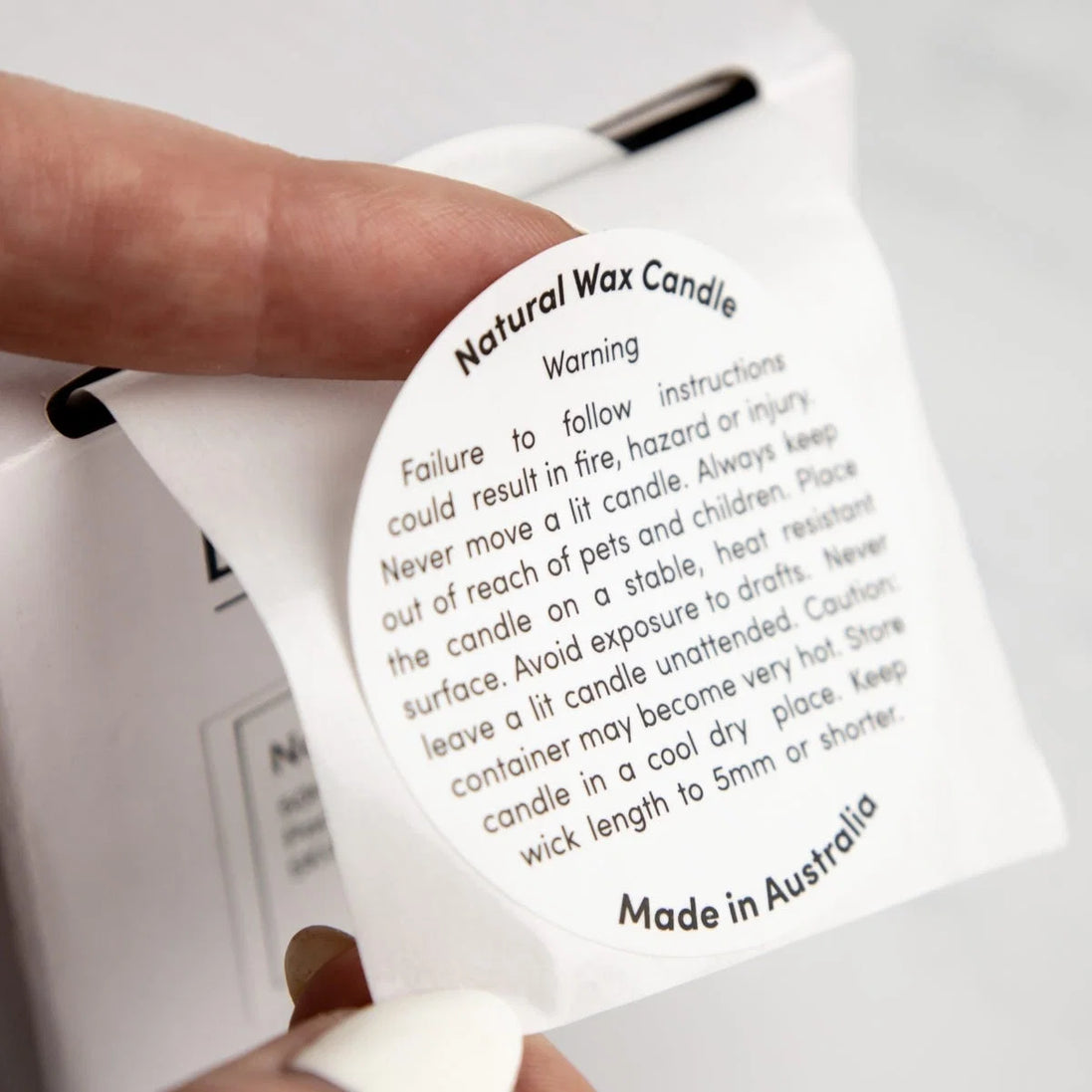 Warning Label-50mm Round-Natural Wax-250 unit