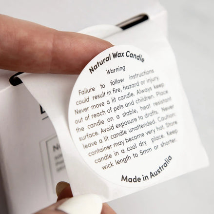 Warning Label-50mm Round-Natural Wax-250 unit