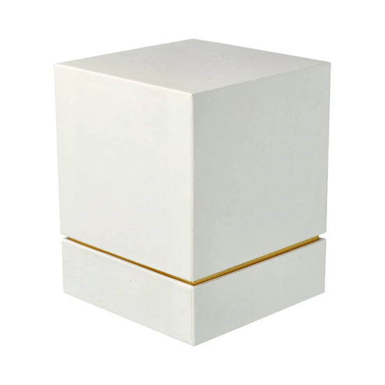 Luxe Candle Box – White w/ Gold Trim – Large