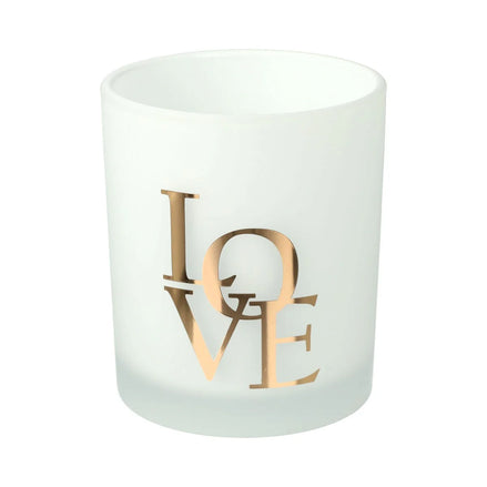 OXFR. Jar-Frosted White Rose Gold Foil "LOVE"-12 of Large