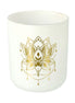 CAMB. Jar-Matte White /w Mustard Gold Lotus Flower  (Made To Order)-12 of Large